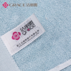 洁丽雅 (Grace) 纯棉提花千鸟格加厚吸水洗脸巾 74*34cm 红色+兰色+米色 108g/条 3条/组