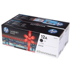 HP 12A 黑色原装 LaserJet 硒鼓（每包 2 个）Q2612AF 双支