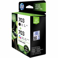 HP 703 号 2 件套黑色/三色原装 Ink Advantage 墨盒F6V32AA