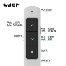 得力 2808PL 激光翻页笔 红光 白色