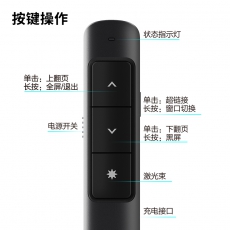 得力 2808PL 激光翻页笔 红光 黑色