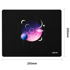 得力 (deli) 83001 时尚印花橡胶防滑鼠标垫 200mm*250mm 黑色